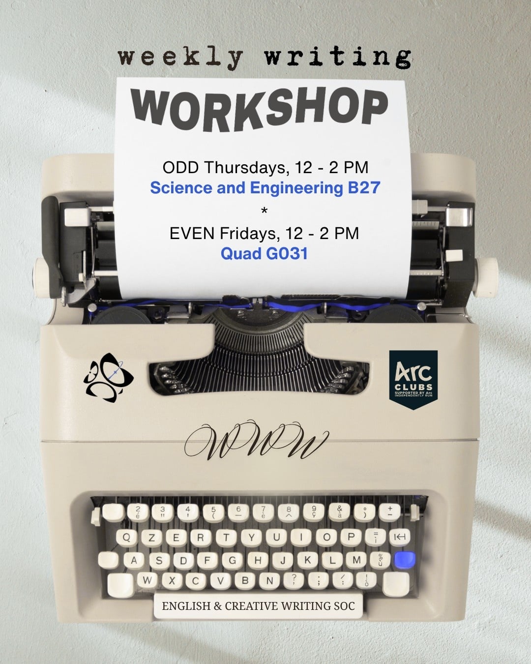 Weekly Writing Workshop | Even Fridays